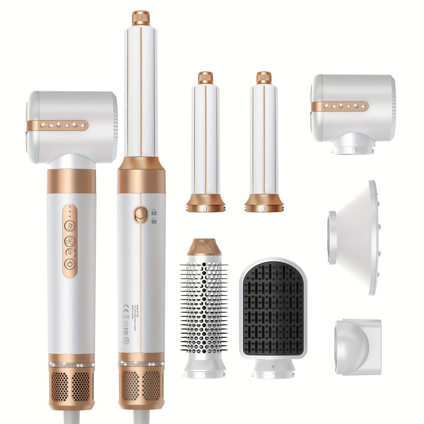 Hair Dryer Brush 7 In 1 Hair Styling Tools Blow Dryer Brush Set With Diffuser 110000 RPM High Speed Ionic Volumizer Drying Curling Wand Professional Air Curler Hair Straightener