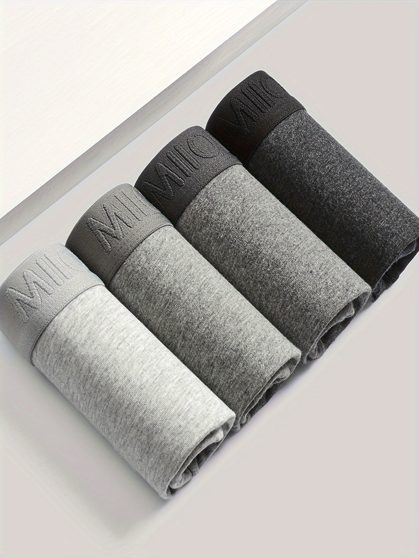 4pcs Dark Grey and Light Grey Men's Underwear