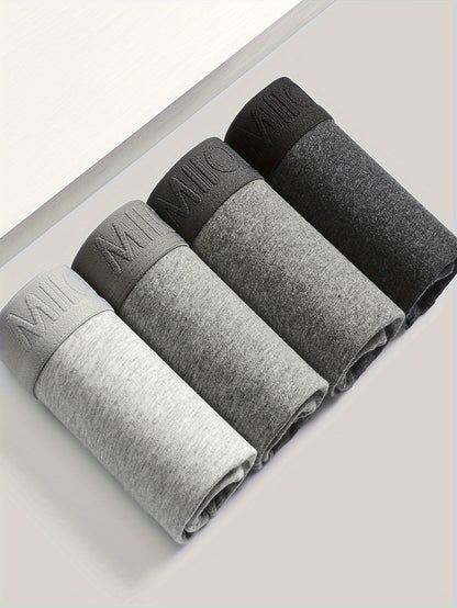 4pcs Dark Grey and Light Grey Men's Underwear