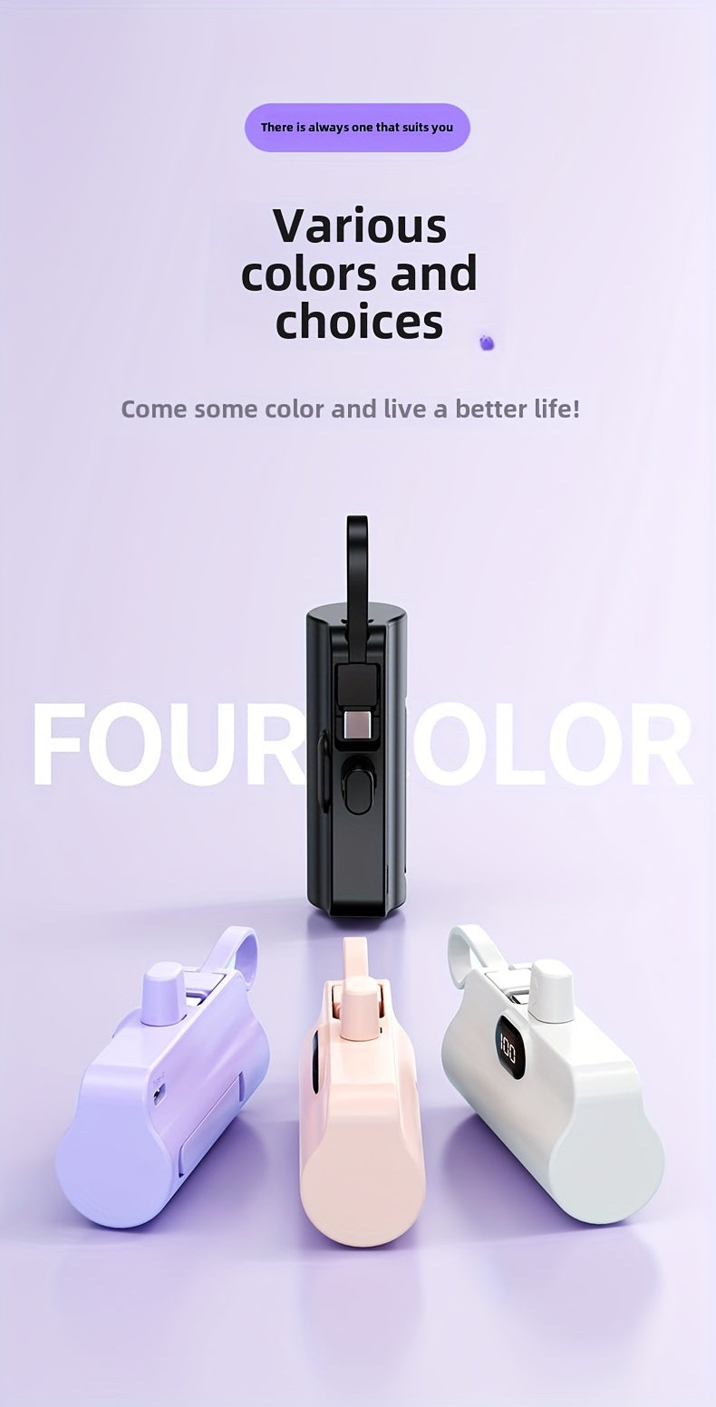 BYGP 5000mAh Mini Portable Charger, USB Type-C, Universal Emergency Power Bank for iPhone 14/13/12 Pro Max, iPad Pro, Samsung Android, Compact Travel Phone Charging Backup Battery Pack, Rechargeable ≤36V