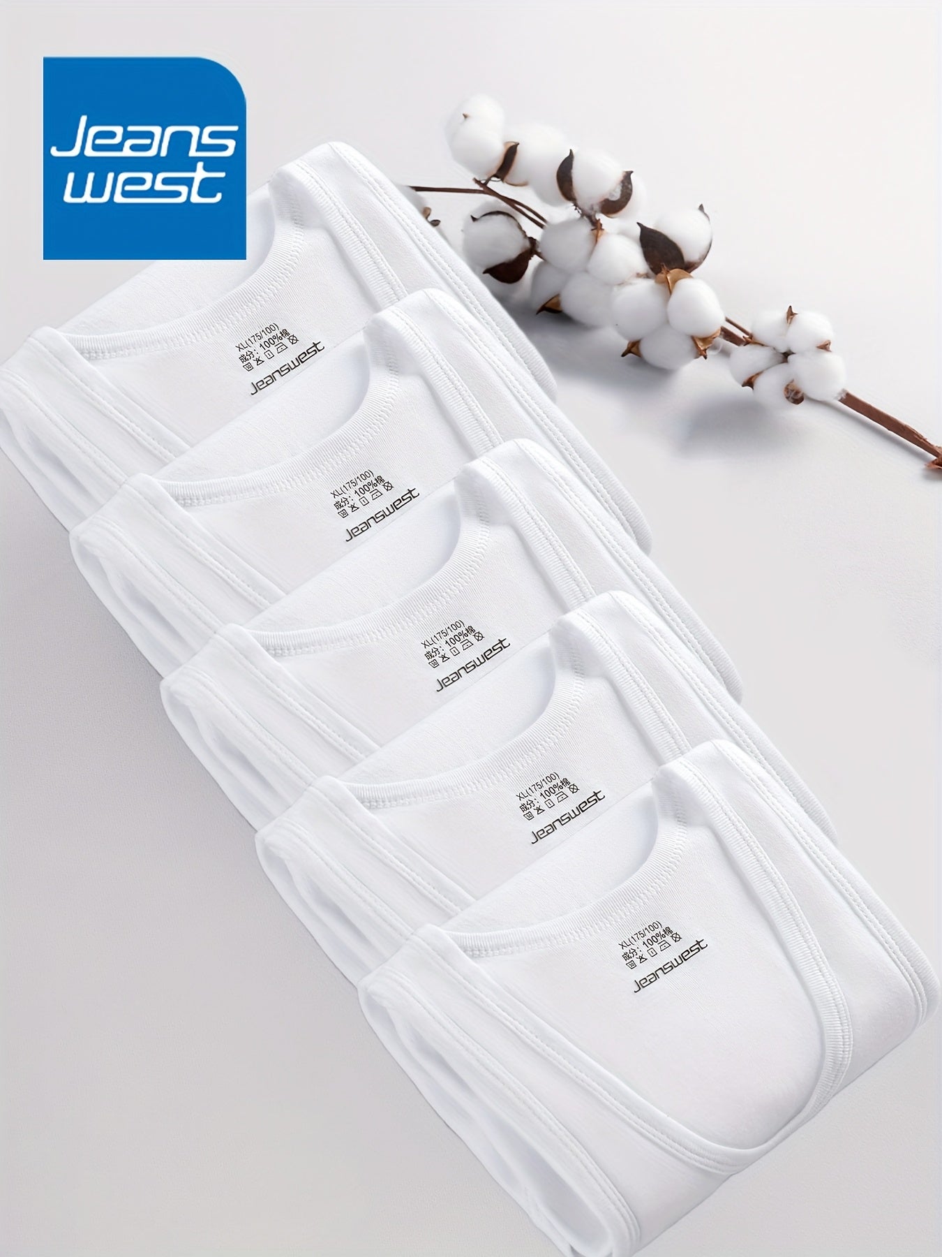 JEANSWEST 5pcs Men'S Tank Tops - Slim Fit Solid Color V-Neck T-Shirts, Breathable Stretch Fabric, Casual & Comfortable for Casual Attire, Solid Color Tank Tops | Vneck Tank Tops | Stretchy Fabric