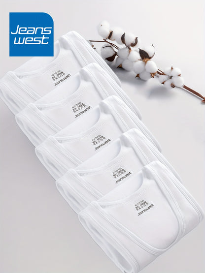 JEANSWEST 5pcs Men'S Tank Tops - Slim Fit Solid Color V-Neck T-Shirts, Breathable Stretch Fabric, Casual & Comfortable for Casual Attire, Solid Color Tank Tops | Vneck Tank Tops | Stretchy Fabric