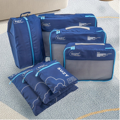 Travel Organizer Bag 7pcs Set Portable Suitcase Organizing Bag Clothes Storage Bag