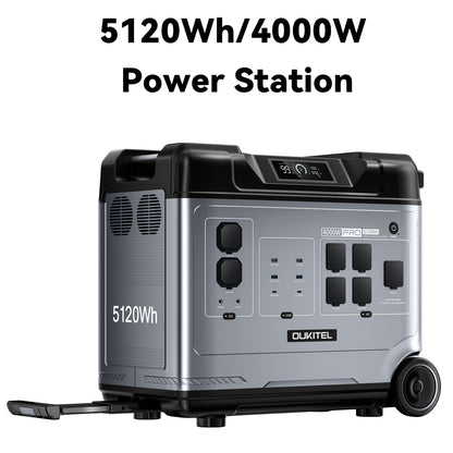 OUKITEL 1024Wh/5120Wh/5120Wh P1000PLUS/P5000/P5000PRO Power Station, Solar Generator with LiFePO4 Battery, 1000W/2200W/4000W AC Ports, Multiple Interfaces, Fast Charging Solar Generator for Camping&Outdoor Charging Station, T