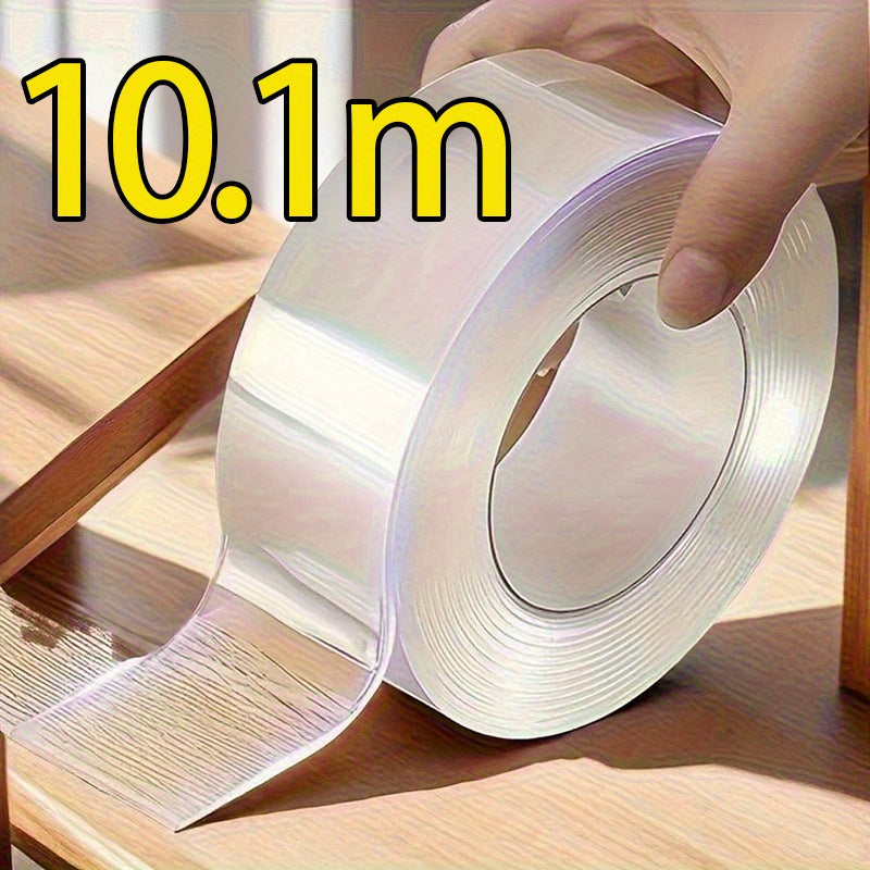10.1m Super Strong Nano Double-Sided Tape, Thickened Version, Transparent, No Residue, Waterproof Bonding for Plastic, Wood, Glass, and Metal - Made of PE Material, High Adhesion