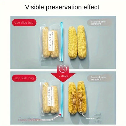 100pcs Reusable Zipper Storage Bags - Multi-Purpose Transparent Food Freshness Bags, Suitable for Fruits, Grains, Vegetables, and Meat - Essential Kitchen Organizer & Produce Bags, Pantry Essentials, Food Preservation, Compac