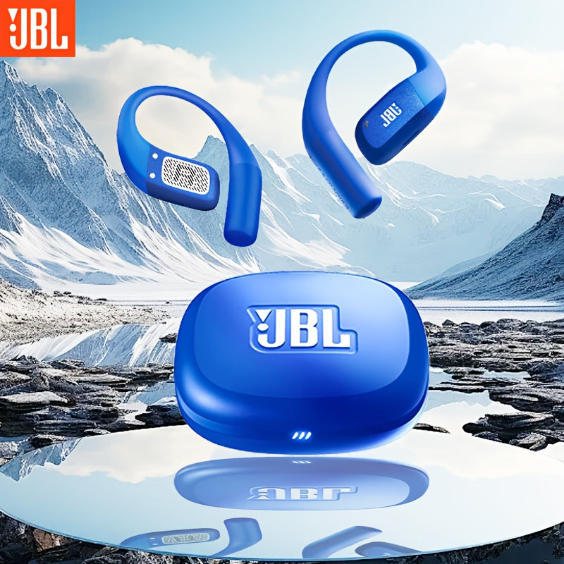 For JBL ZONE True Wireless Open-Ear Sports Headphones, Neckband Wireless Earbuds for Swimming, Cycling, Running, Long Battery Life, High-Quality Sound, Clear Call and Music Output, USB-C Charging, Rechargeable Battery, Black