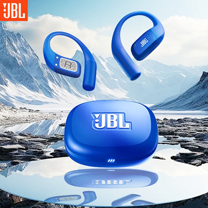 For JBL ZONE True Wireless Open-Ear Sports Headphones, Neckband Wireless Earbuds for Swimming, Cycling, Running, Long Battery Life, High-Quality Sound, Clear Call and Music Output, USB-C Charging, Rechargeable Battery, Black