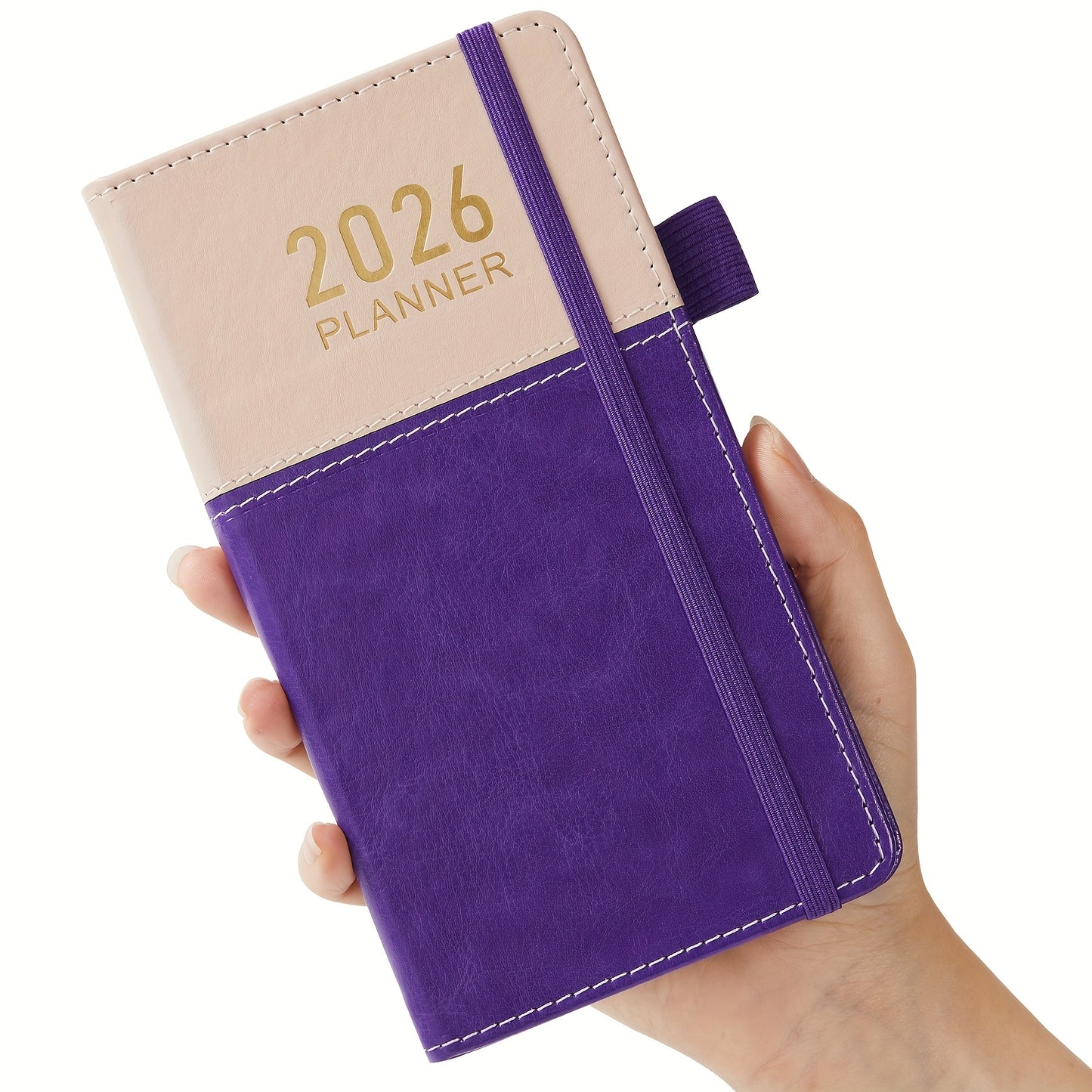 2026 Compact Planner, January 2026-December 2026 Weekly Monthly Calendar in Small Size, Fits in Wallet, 9.65 cm X 17.78 cm, with Elastic Band, Pen Loop, Suitable For School Home Office, Halloween Gift