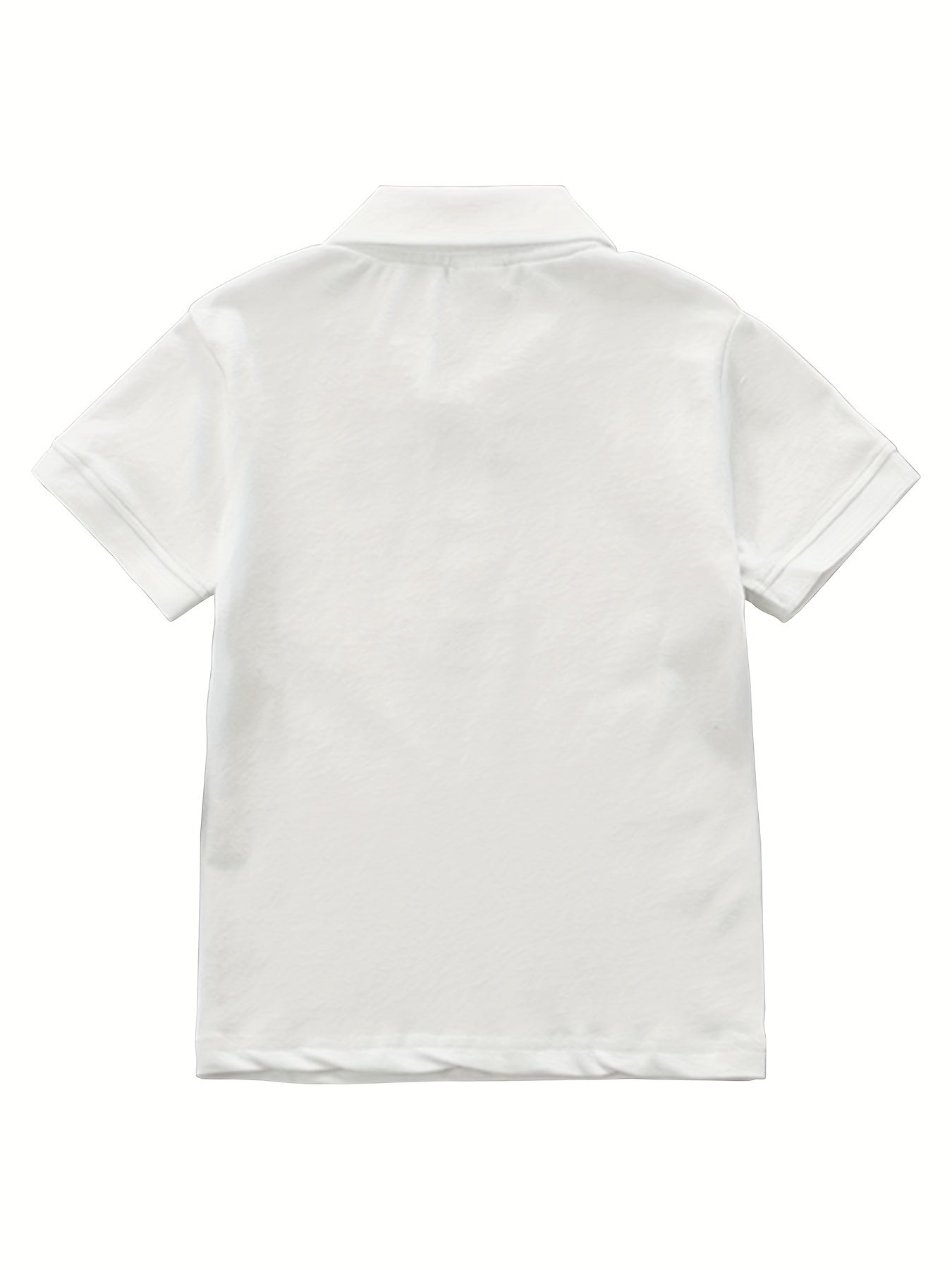 Camisa casual de criança com lapela, t-shirt de manga curta para menino, roupa infantil confortável e respirável.