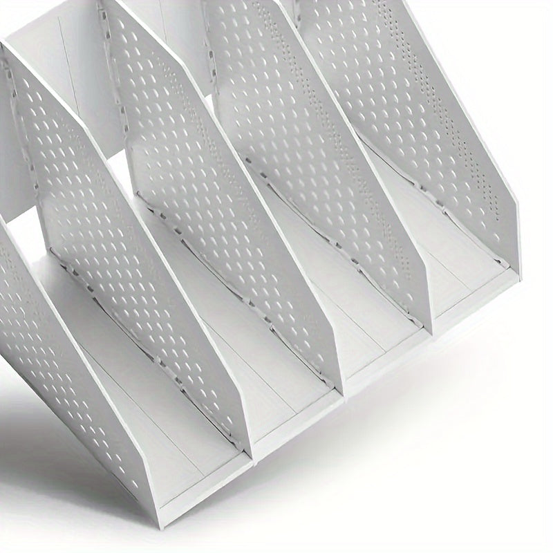 Caixa organizadora retrátil com 4 compartimentos para livros e arquivos: ideal para organizar documentos, arquivos e outros artigos essenciais de escritório, material escolar e decoração.