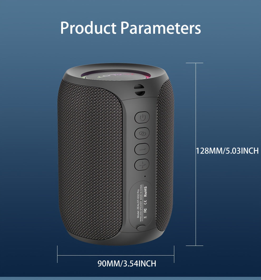 2024 New Style Zealot S32 Pro Wireless Speakers, Featuring Dual Pairing, a 3600Mah Battery, And 12 Hours of Loud Stereo Playtime with Booming Bass, Includes a Type-C Charging Cable for Connection with Mobile Phones, Tablets,