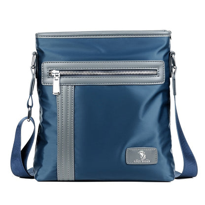 Men's Crossbody Laptop Bag with Tablet Pocket - Heavy-Duty Convertible Messenger Bag, Adjustable Strap & Zippered Compartments, Golden-Tone Hardware - Compatible with 38.1cm Laptop/ Tablet - Navy Blue for Travel, Work, School