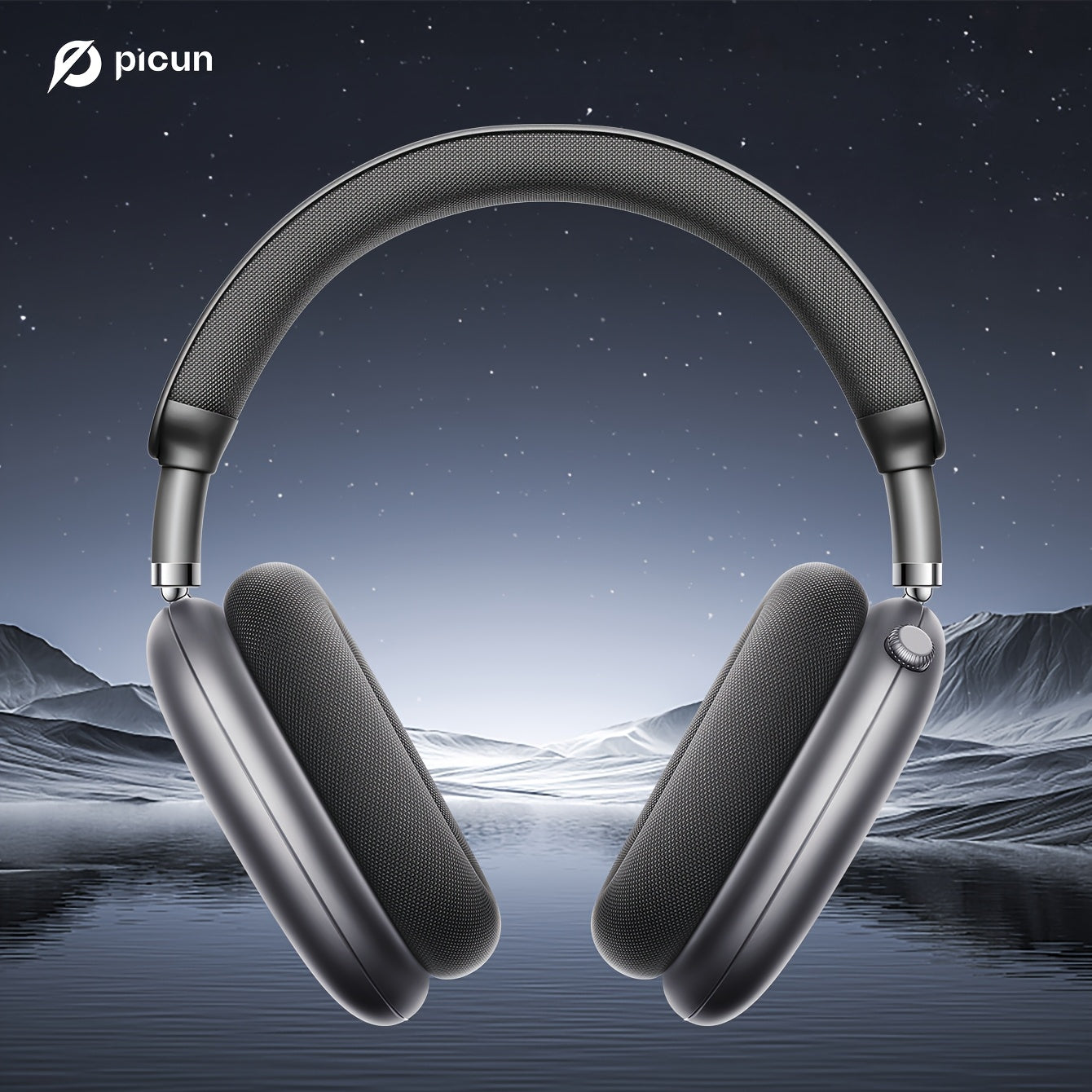 Picun F8 Pro Wireless Over-Ear Headphones with 52dB Hybrid ANC, Hi-Res Audio, Detachable Fabric Ear Cushions, Smart 5-Mic ENC, 140-Hour Standby, and Seamless Dual-Device Connectivity, Black, Wireless Headphones, Modern Headph