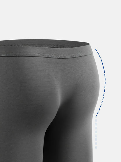 Conjunto de 3 Cuecas Boxer para Homem GDECC em Modal de Cor Sólida - Malha Respirável com Elasticidade Média, Reforço Lateral, Bege Claro, Macias e de Corte Plano para Uso Diário e Casual.