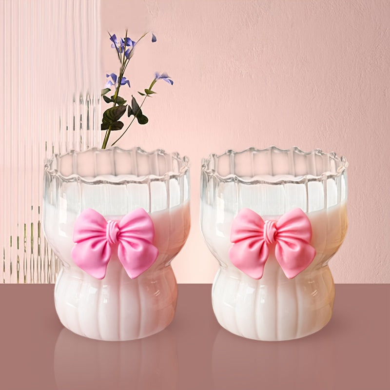 1pc Butterfly Pattern High Borosilicate Glass Coffee Cup, Heat-Resistant Vertical Ribbed Tea & Milk Mug, Durable Glass Drinkware, with No Assembly Required for Tea & Coffee