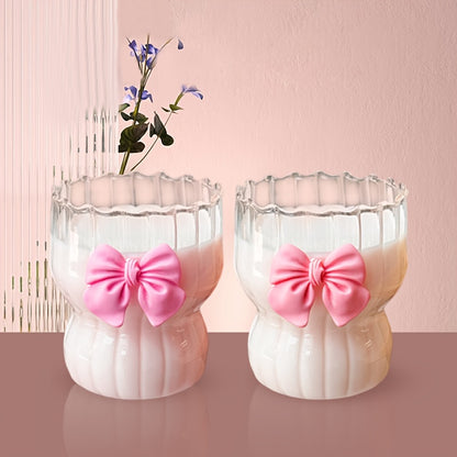 1pc Butterfly Pattern High Borosilicate Glass Coffee Cup, Heat-Resistant Vertical Ribbed Tea & Milk Mug, Durable Glass Drinkware, with No Assembly Required for Tea & Coffee