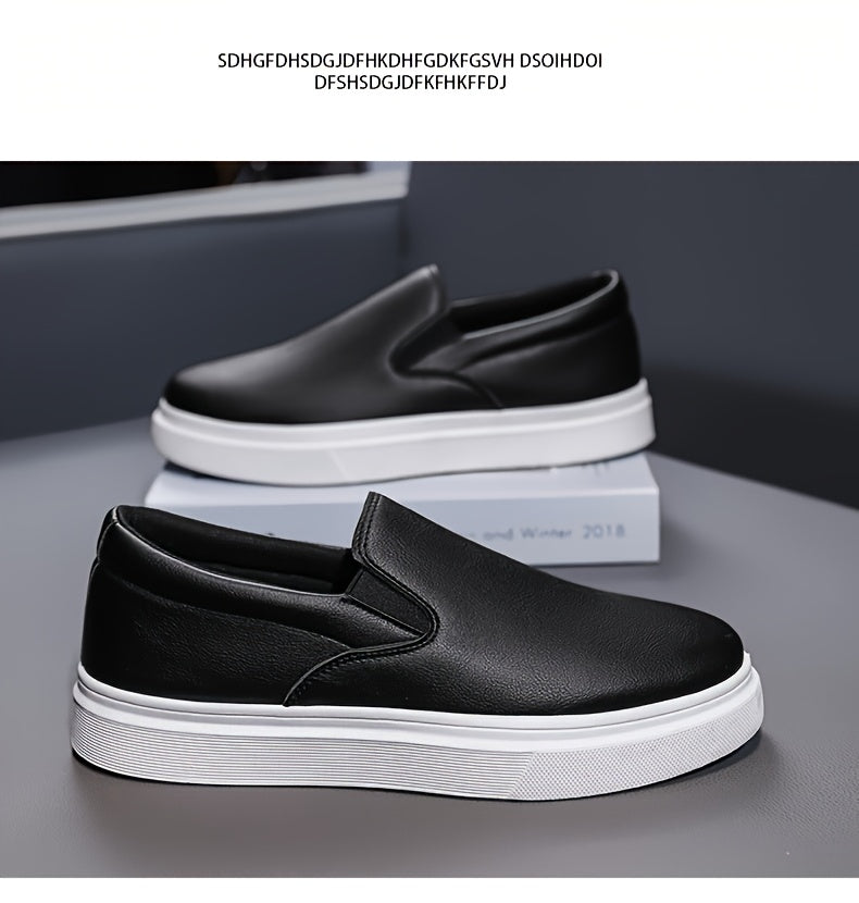 Mocassins para homem sem atacadores - Ténis antiderrapantes de cano baixo com bico redondo, estilo mocassins, com sola acolchoada em PVC, disponíveis em castanho/preto/branco/bege para uso diário e formal - Sapatos sociais minimalistas e versáteis.