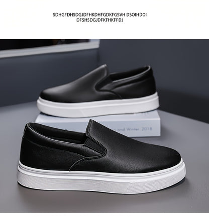 Mocassins para homem sem atacadores - Ténis antiderrapantes de cano baixo com bico redondo, estilo mocassins, com sola acolchoada em PVC, disponíveis em castanho/preto/branco/bege para uso diário e formal - Sapatos sociais minimalistas e versáteis.