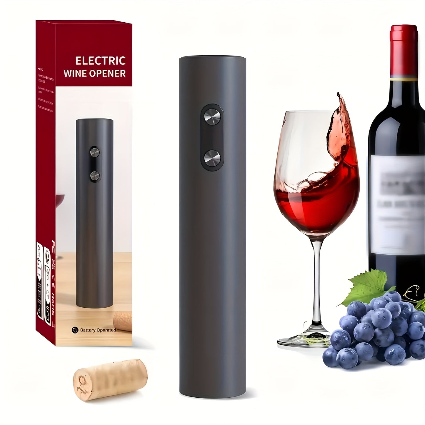 Abridor de Vinho Elétrico - Unidade ou Conjunto de 5 peças com Selador a Vácuo e Doseador, Kit de Ferramentas Automáticas para Bar, Ideal para Casa, Festas e Presentes