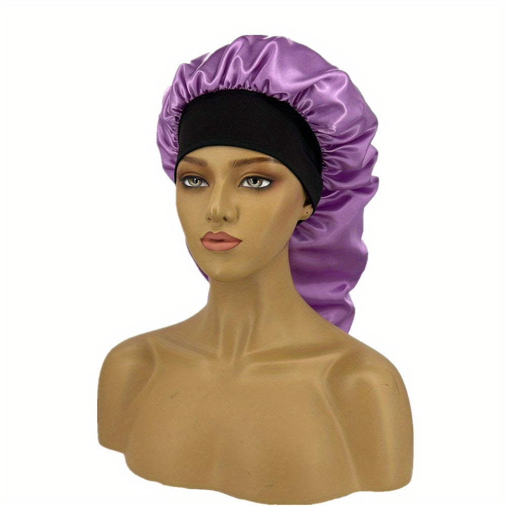 Silky Long Bonnet For Sleeping Solid Color Night Cap For Women Hair Care Tools For Sleeping In Overnight