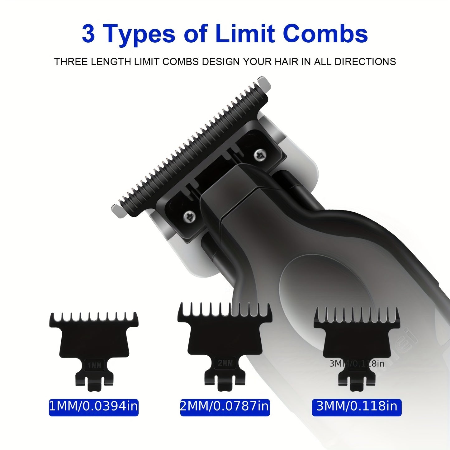 Kemei KM-2299 Professional Hair Clippers, USB Rechargeable Electric Hair Trimmer, Oil-Head Engraving Scissors, Powder Metallurgy Heads, Lithium Battery-18650 Series, ≤36V Operating Voltage, Salon Quality Hair Styling and Sh