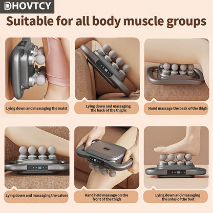 Dhovtcy 8-Head Massage Gun with LED Screen - Rechargeable Handheld Massager for Shoulders, Back, Legs, Arms - USB Charging, Battery, Ergonomic Design for Men & Women, Portable for Home & Travel Use, Massage Gun for Back, Slee