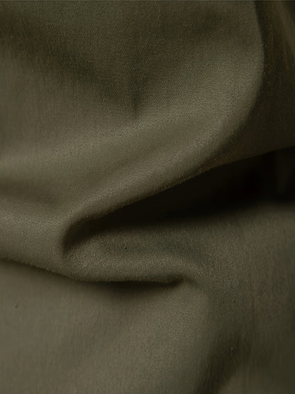 Men'S Slim Fit Long Sleeve Shirt - 55% Cotton, 40% Polyester, 5% Spandex, Solid Color, All-Season, Woven Fabric, Button-Up, Lapel Collar, Casual Weekend Wear, 125g/m²