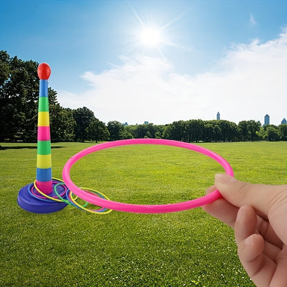 14pcs set/23pcs fun hoop game set, outdoor toy, parent-child interactive throwing ring game props with colorful rings - perfect for kindergarten, family gatherings, parties, and competitions. Great as Halloween or Christmas g