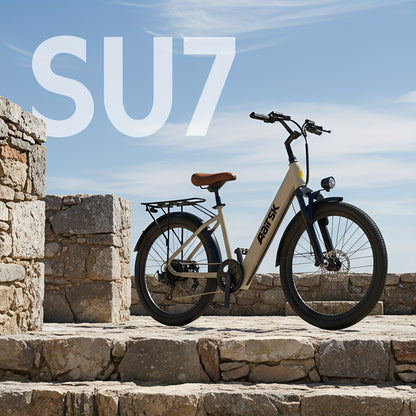 Aairsk 60.96cm Electric Bicycle for Adults, 7-Speed Ebike with 36V 13AH Replaceable Built-in Battery & 250W Motor, Full Suspension Electric Mountain Bike, 25 Km/h And 80km Range E-bike for Urban Commuters