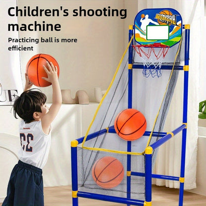 Kids Arcade Basketball Hoop with 3 Balls, Indoor Outdoor Single Shot Basketball Game, Carnival Games Sport Toys Gifts for Boys Girls Ages 3-8 Years Old, Ideal for Competition, Pump Included