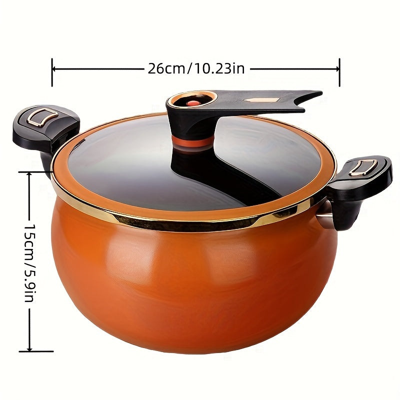 A 7L Large Capacity Multifunctional Soup Pot, 26Cm/10In, Suitable for Cooking And Stewing, Compatible with Gas And Induction Cookers.