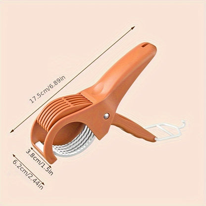 1pc Heavy-Duty Manual Vegetable & Fruit Slicer with Multi-Blade - Quick-Chop Technology, Sharp Stainless Steel Blade - Ergonomic Grip for Carrots, Potatoes, Cucumbers, Tomatoes, Apples - Compact Kitchen Tool for Home & - Easy