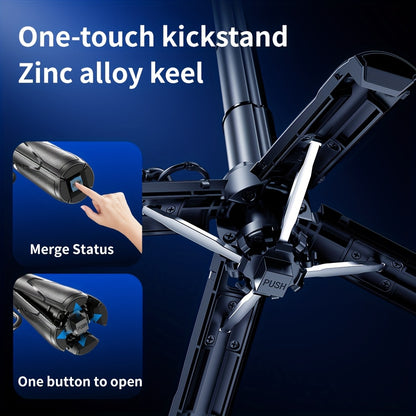 4-in-1 Multi-function Selfie Stick with Bluetooth Remote Control | Magnetic, Cell Phone Clip Dual Combination, 360° Rotation + 220° Flip Adjustment | Detachable Tripod/Cell Phone Holder | Portable Folding Compatible with 4.