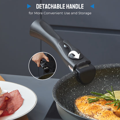 Pan Set With Removable Handles, Pots And Pans Set With Lid, Induction Pots Set 10pcs, Non-stick Coating, For All Types Of Stoves