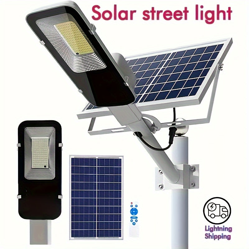 1pc 350LED Powerful Outdoor Solar Street Light, 6500K IP65 Waterproof Street Light For Garage Garden Terrace