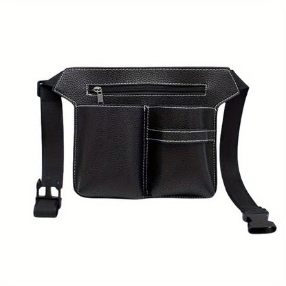 Professional Hairdresser Scissor Bag with Waist Belt - Durable PU Leather Storage Holster for Hair Salon Tools and Accessories