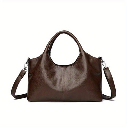 Women'S Stylish Black Leather Tote Bag - Large Capacity, Multi-Compartment Design with Zipper Closure, Perfect for Work, Travel, and Everyday Use, Travel Tote Bag | Versatile Shoulder Bag | Durable Zipper Closure, Large Tote