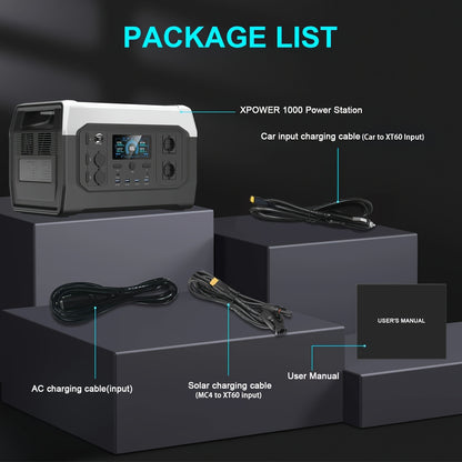 CTOLITY XP1000 1800W Portable Power Station With 200W ETFE Solar Panel, 1024 Wh LFP Battery, Solar Generator For Camping, RV, Travel
