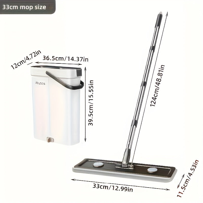 Mop and bucket complete cleaning system, hands-free household dust removal flat mop, dry and wet separation bucket, with washable and reusable microfiber cloth, household floor, courtyard, and bathroom, cleaning supplies, cle