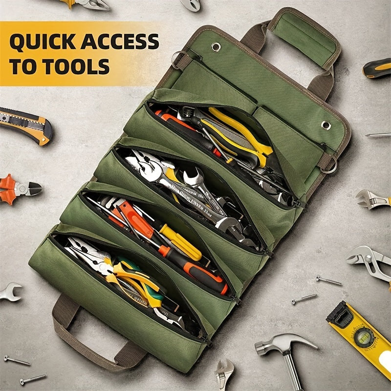 Tool Kit Set, Heavy-duty Tools Organizer For Men And Women, Portable Tools Storage Box With 2 Detachable Zipper Bags, Mini Portable Bag For Electricians And Mechanics