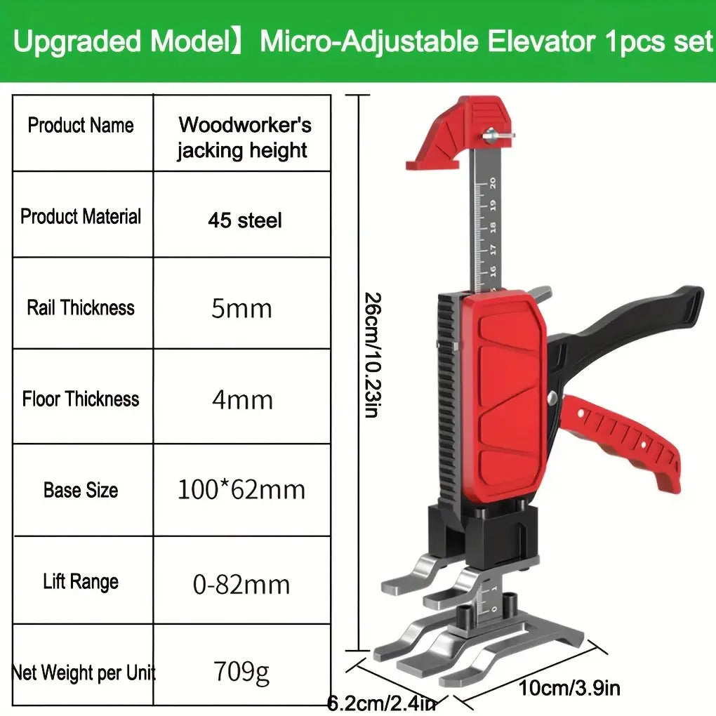 2pcs Heavy-Duty Manual Arm Jack - 200kg/440 lbs Capacity Construction Jack with Adjustable Height, Sturdy Base & Ergonomic Handle, Compact Portable Lifting Device with Stabilizing Feet for Furniture, Door, Cabinet Installatio
