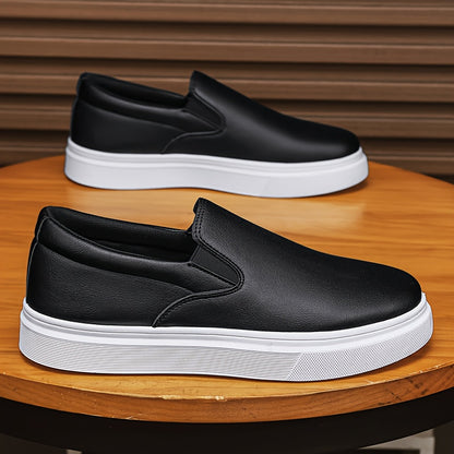 Mocassins para homem sem atacadores - Ténis antiderrapantes de cano baixo com bico redondo, estilo mocassins, com sola acolchoada em PVC, disponíveis em castanho/preto/branco/bege para uso diário e formal - Sapatos sociais minimalistas e versáteis.