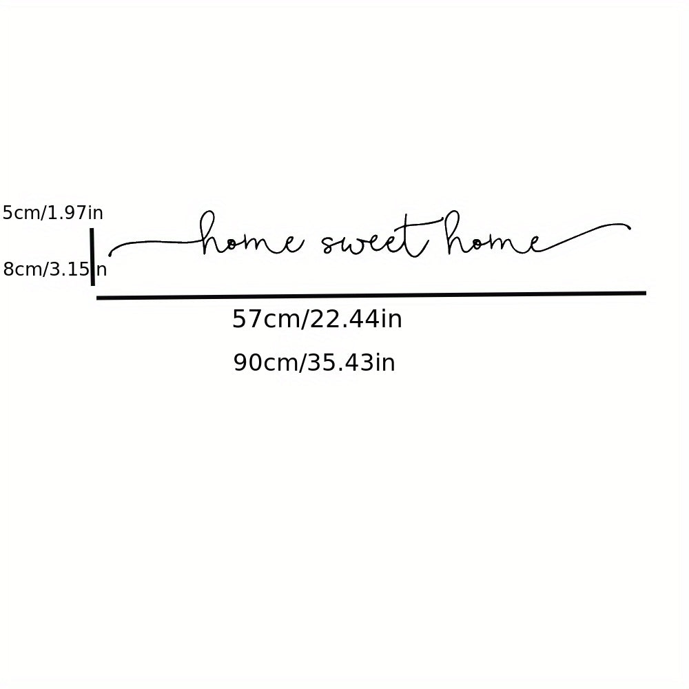 1pc Exquisite Home Sweet Home Phrase Wall Sticker, Art Decal For House Decoration, Wall Decals For Bedroom Decor, Vinyl Mural Wallpaper