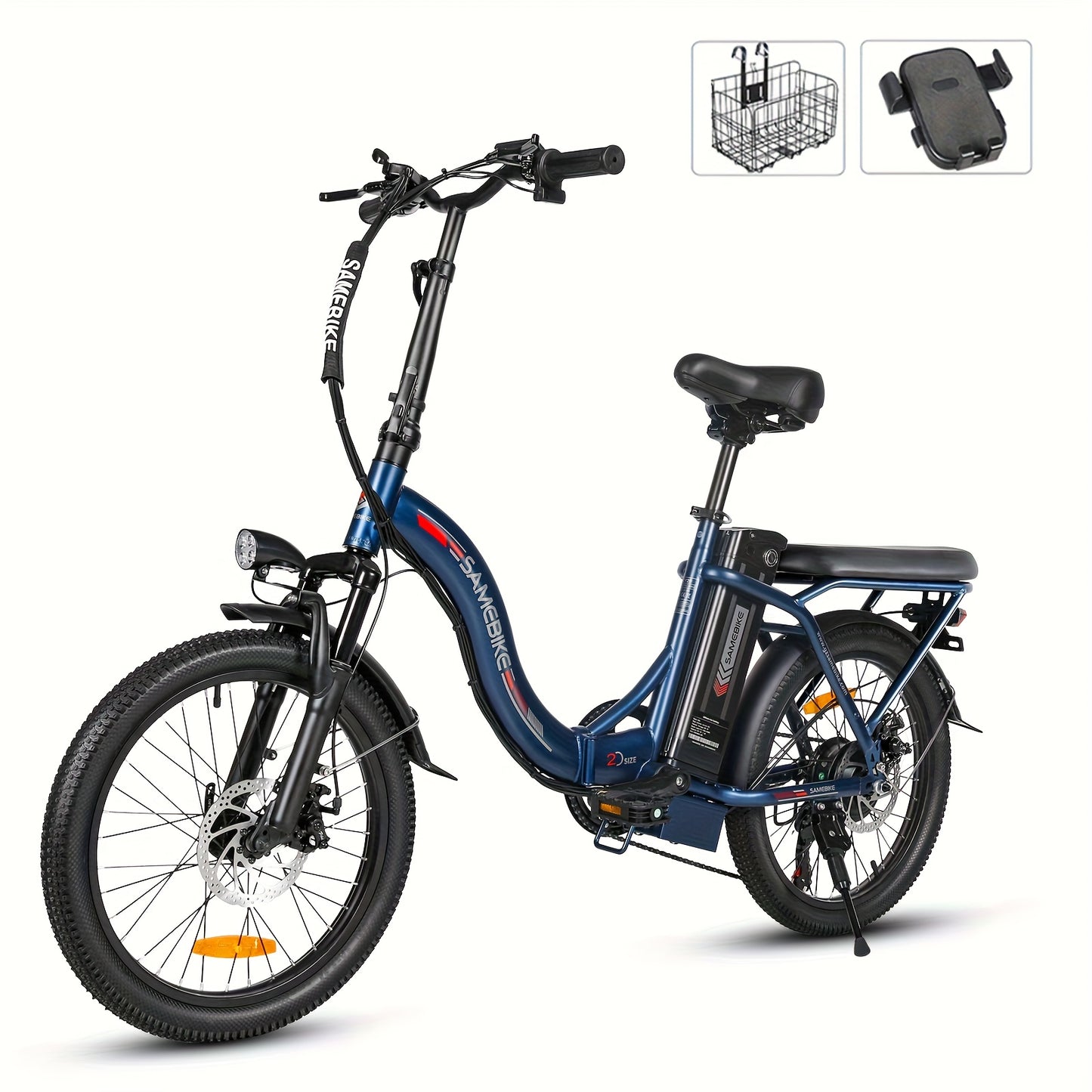 CY20 20" Foldable Step-Through Electric Bike for Adults - Lightweight Portable City Commuter E-Bike with 36V Removable Battery, 250W Motor & 15 MPH Speed, Front Suspension, Disc Brakes, Alloy Steel Frame, White - Dual-Power (