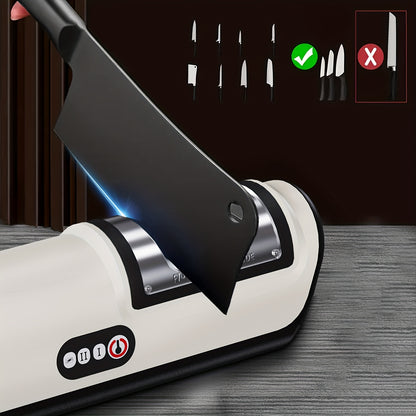 Electric Knife Sharpener - USB Rechargeable, 20° Precision Edge for Kitchen & Pocket Knives | Fast Sharpening & Polishing | Compatible with Chef Knives, Santoku, Ceramic, Slicing & Paring Knives,  Compact Design, Highquality