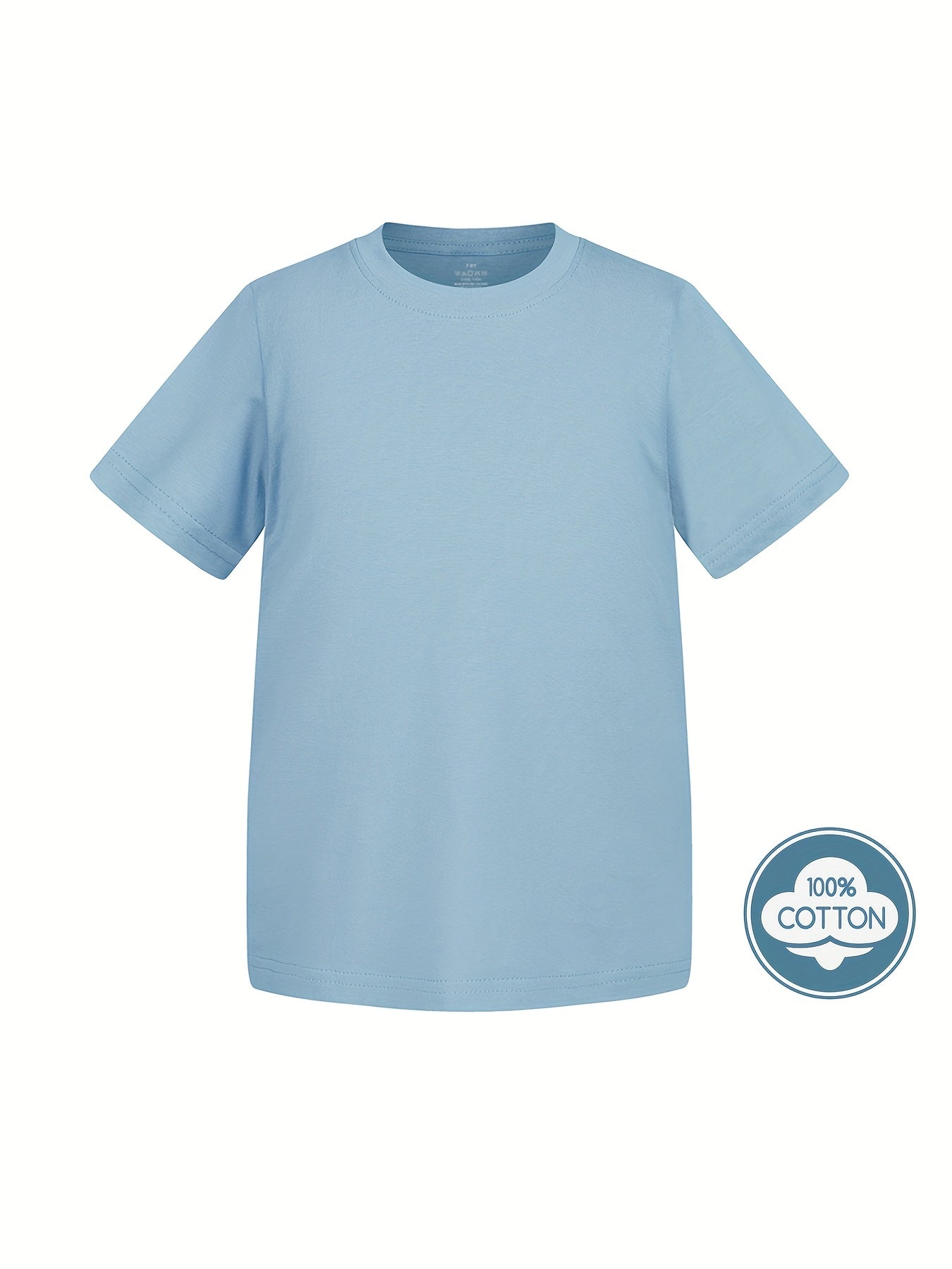 Kid's Solid Color T-shirt, Casual Short Sleeve Top, Boy's Tee For Summer