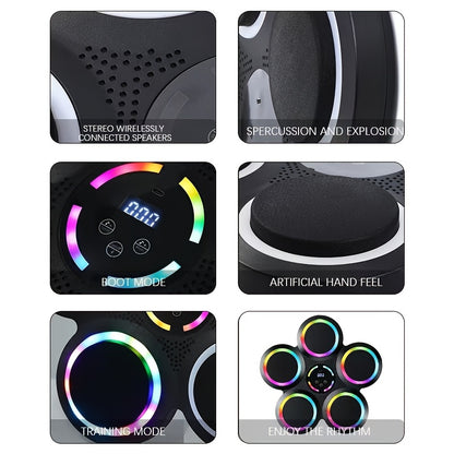 Upgraded design of intelligent music adult boxing machine, wall mounted boxing trainer, boxing target with boxing gloves, electronic boxing pads suitable for home, indoor, and gym use, agile training equipment, gifts