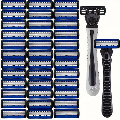 Men's Manual Razor, 6-layer Blades Razor, Non Slip Handle, Classic Men's Shaving Tools For Daily Use