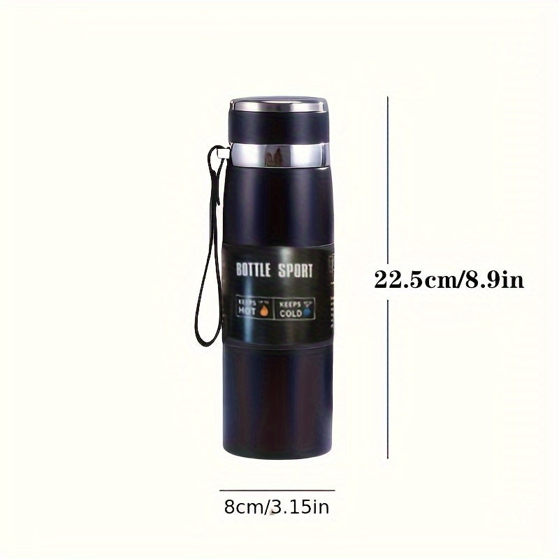 Garrafa térmica de aço inoxidável de 800 ml/27 oz com pega de transporte - Mantém as bebidas quentes durante 10 horas ou frias durante 24 horas, livre de BPA, portátil para campismo, trilhos, viagens de carro e outras atividades.